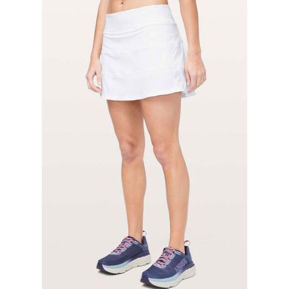 LULULEMON ATHLETICA Pace Rival Skirt In White Size 8